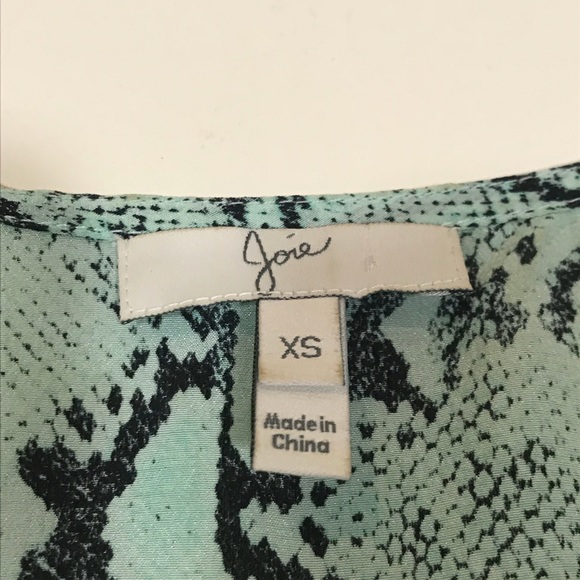 Joie Green Snake Print Racer Back Silk Top - Picture 2 of 6